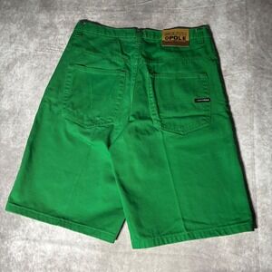 Y2K Southpole Mens Green Denim Shorts Baggy  Streetwear Skate Size 36
